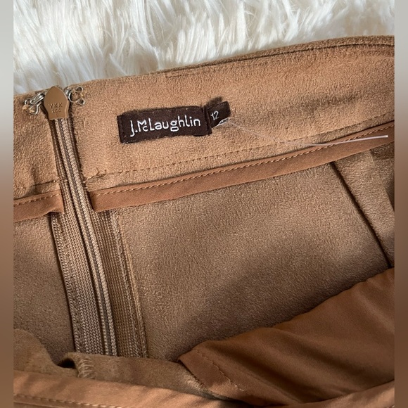J McLaughlin Tan Skirt Sonya Faux Suede Pencil Midi Skirt Tan Size 12 - Picture 8 of 15